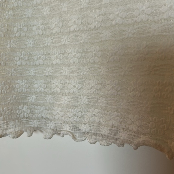 NWT No Boundaries sheer off white top with floral pattern Youth Size XXL (19) - Picture 6 of 9